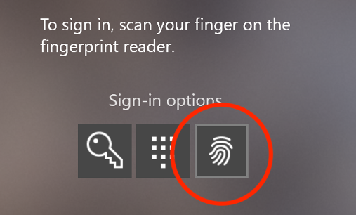 Windows Hello login with fingerprint option
